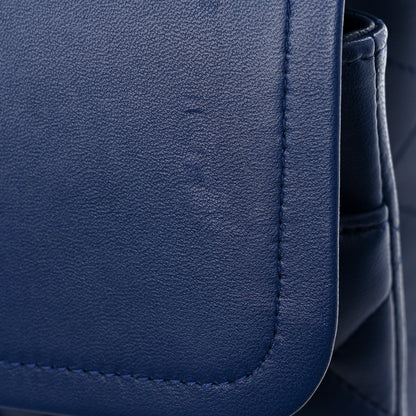 Chanel Lambskin Quilted Jumbo Double Flap Blue 11 of 12