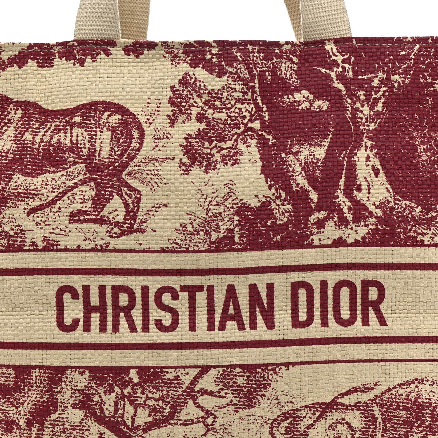 Christian Dior Straw Dioriviera Tote Red 6 of 14