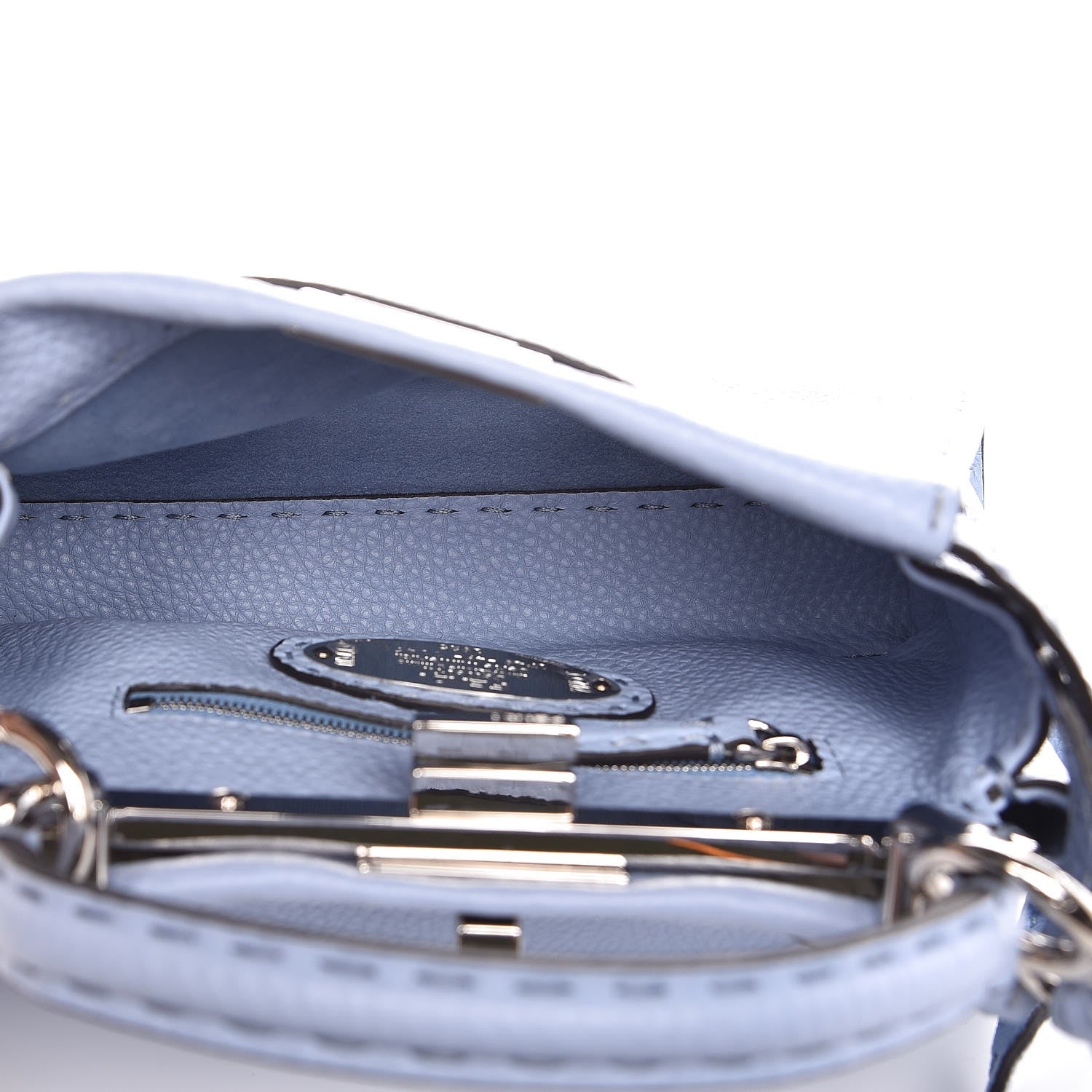 Fendi Cuoio Romano Selleria Mini Peekaboo Iconic Satchel Celeste Sky 5 of 8