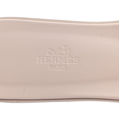 Hermes Box Calfskin Oran Sandals 39 Rose Pale 7 of 9