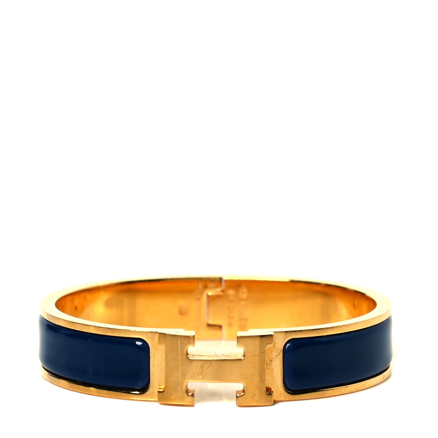 Enamel Narrow Clic Clac H Bracelet GM Bleu Biarritz