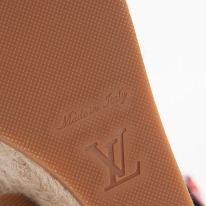 Louis Vuitton Monogram Jungle Dots Espadrille Wedge Sandal 38 Sugar Pink Poppy 6 of 6