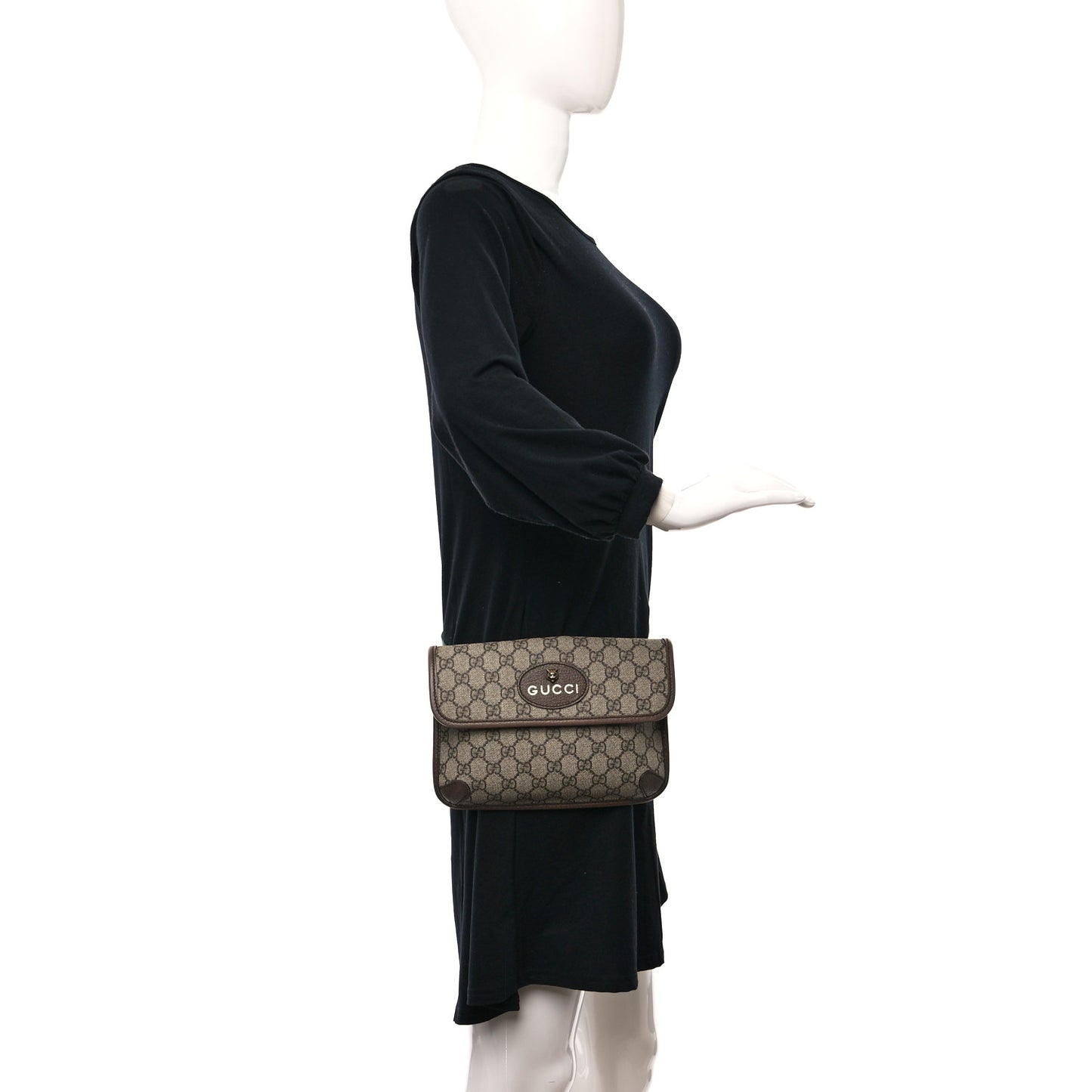 GG Supreme Monogram Neo Vintage Web Belt Bag Brown