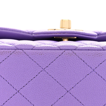 Chanel Caviar Quilted Small Double Flap Purple 11 of 12