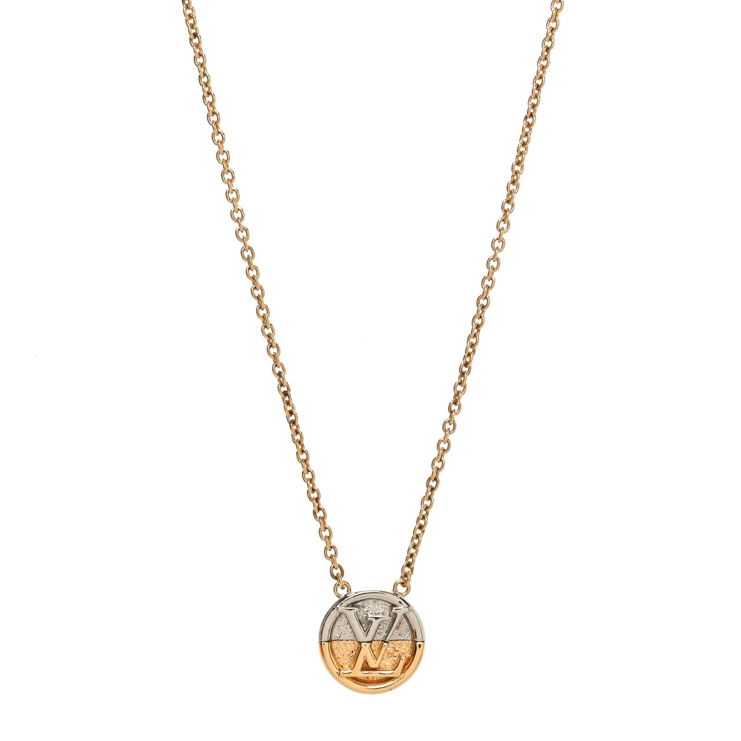 Metal L to V Necklace Gold Silver