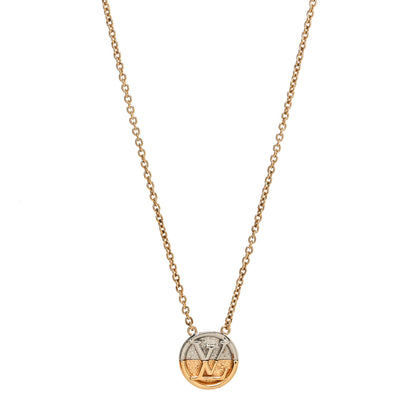 Louis Vuitton Metal L to V Necklace Gold Silver 1 of 6