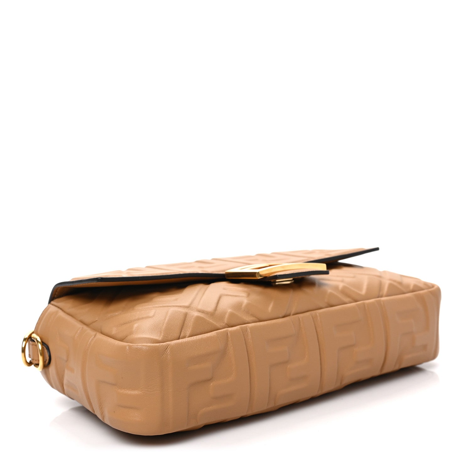 Fendi Nappa FF 1974 Embossed Baguette Miele Scuro 3 of 6