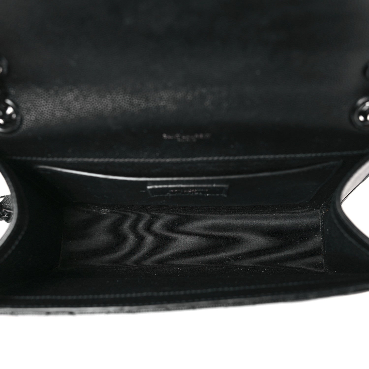 Saint Laurent Grain De Poudre Textured Mixed Matelasse Triquilt Medium Monogram Monochrome Satchel Black 5 of 9
