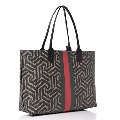 Gucci GG Supreme Monogram Caleido Web Medium Tote Beige Ebony 3 of 12