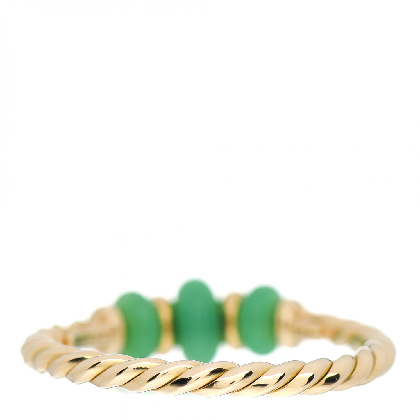 18K Yellow Gold Chrysoprase Rio Rondelle Ring 52 6