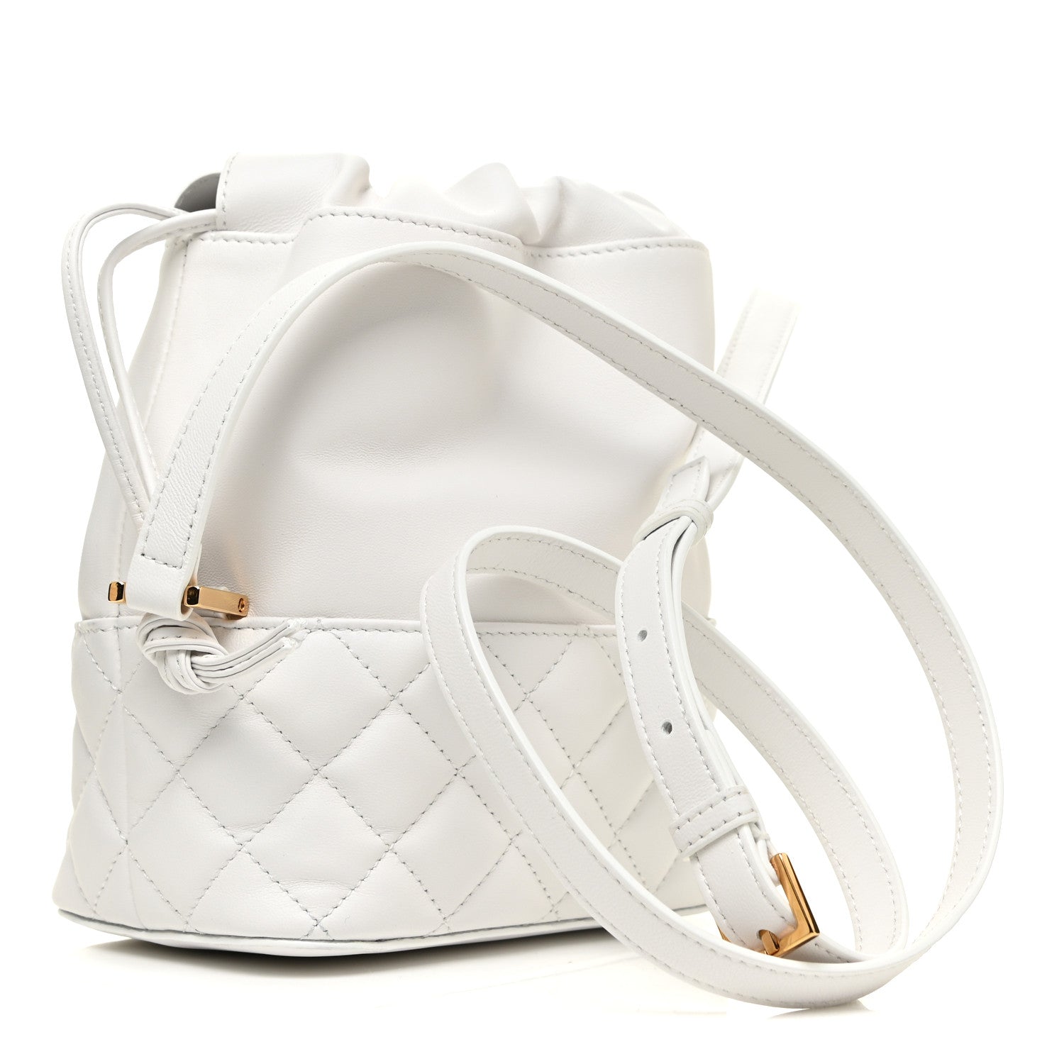 Versace Nappa Quilted Medusa Bucket Bag White 3 of 9