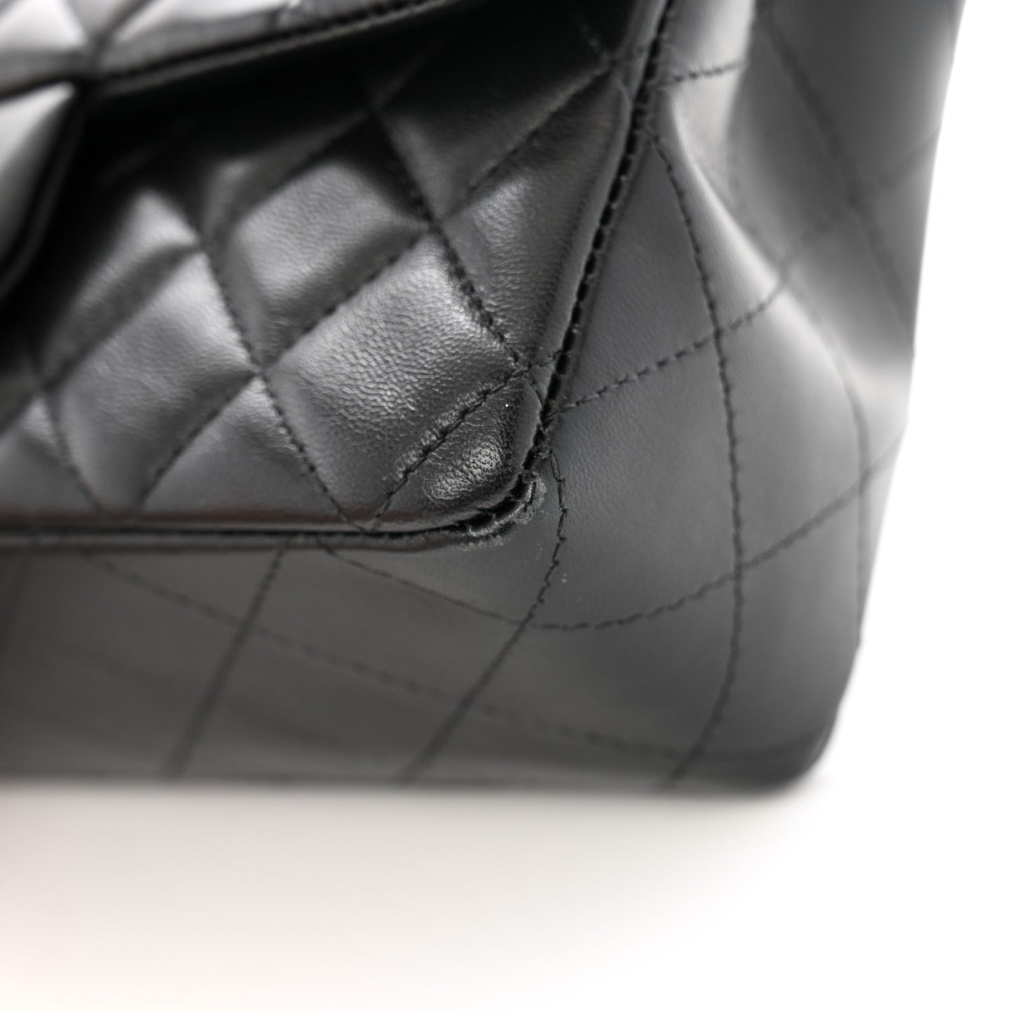 Lambskin Quilted Mini Rectangular Flap Black