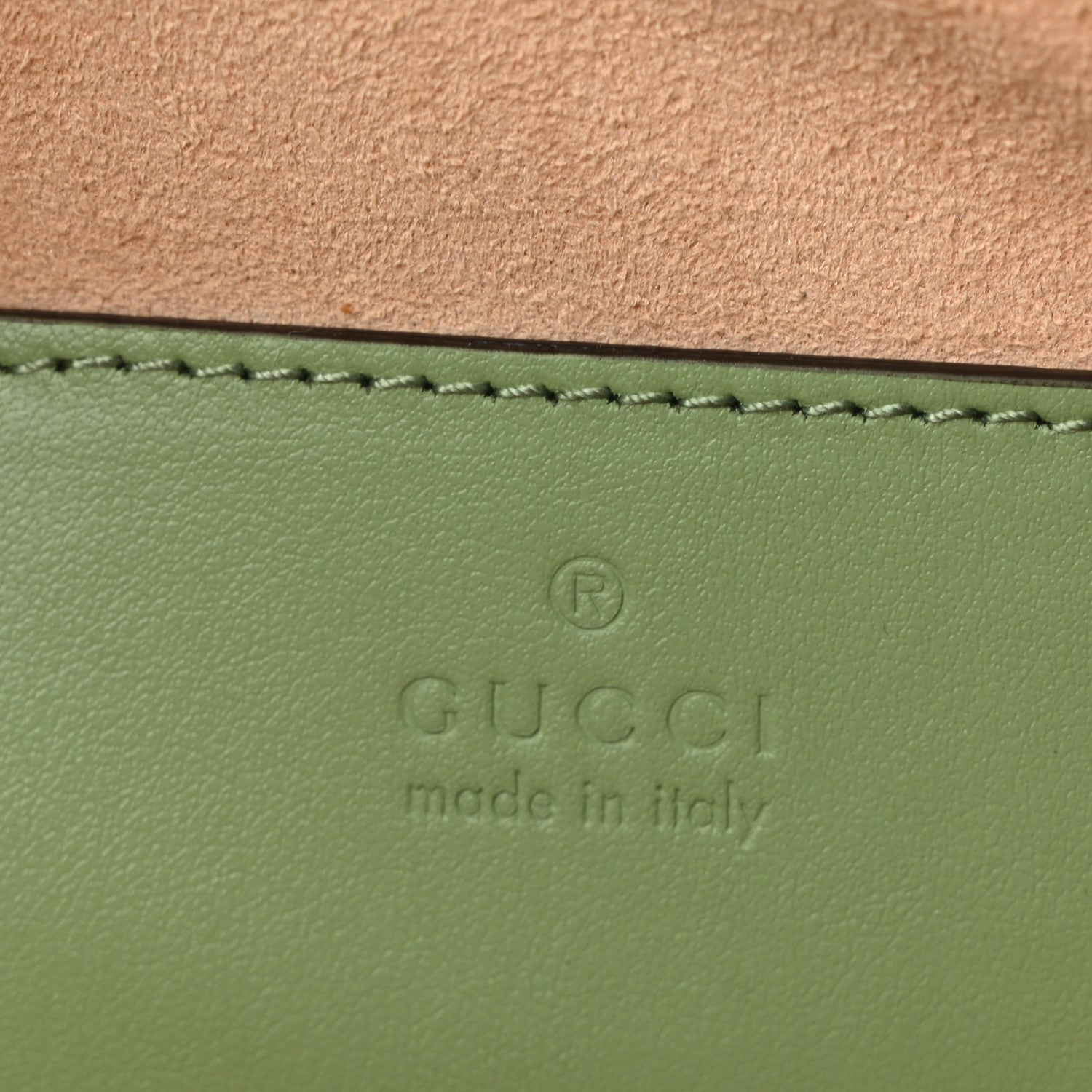 Gucci Calfskin Matelasse Small GG Marmont Chain Shoulder Bag Salamander Green 6 of 10