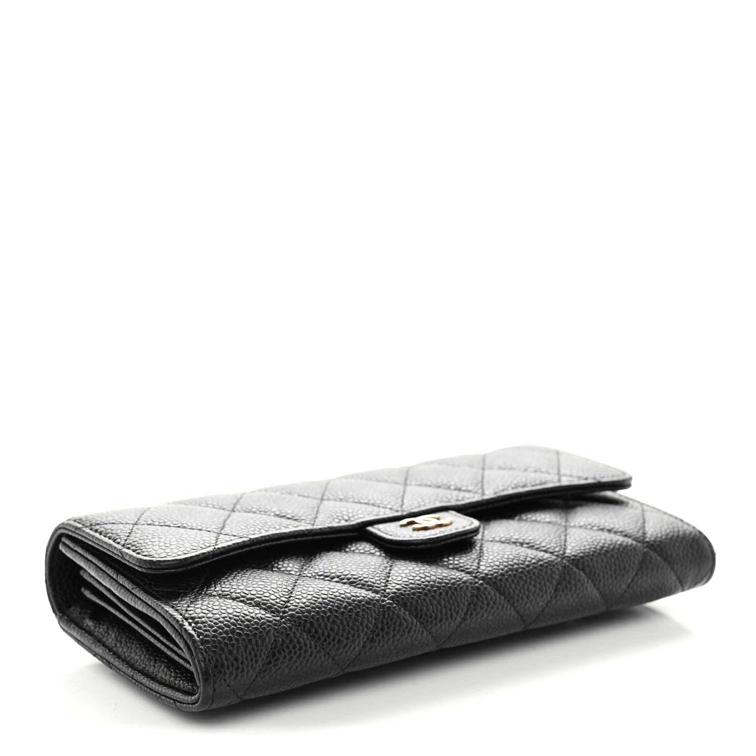 Chanel Caviar Quilted Large Gusset Flap Wallet Black 4 of 11