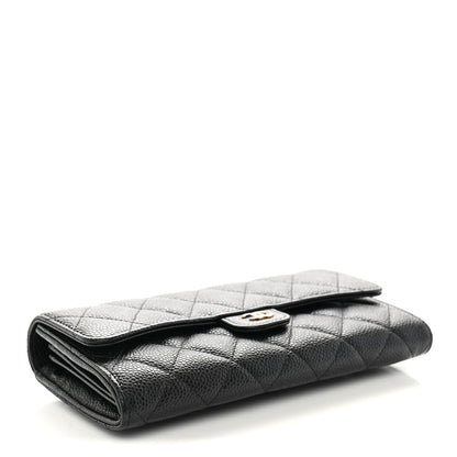 Chanel Caviar Quilted Large Gusset Flap Wallet Black 4 of 11