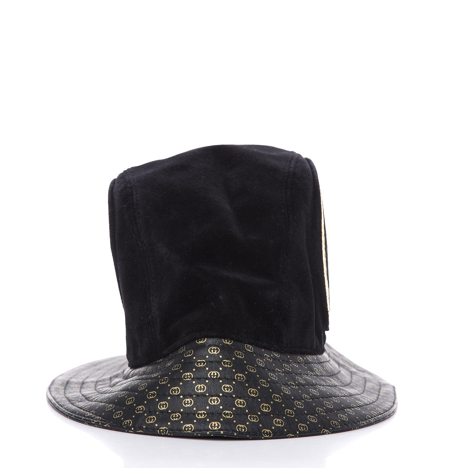 Gucci X DAPPER DAN Velvet Nappa Ayers GG Micro Monogram Fedora S Black 3 of 6