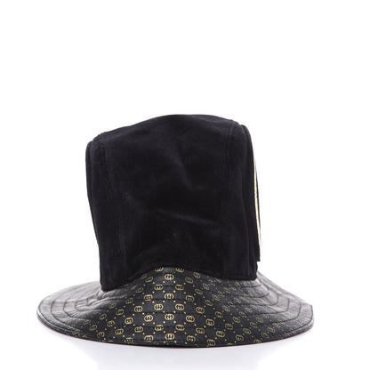 Gucci X DAPPER DAN Velvet Nappa Ayers GG Micro Monogram Fedora S Black 3 of 6