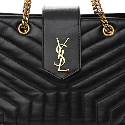 Saint Laurent Calfskin Y Quilted Monogram Large Loulou Shopper Black 9 of 13