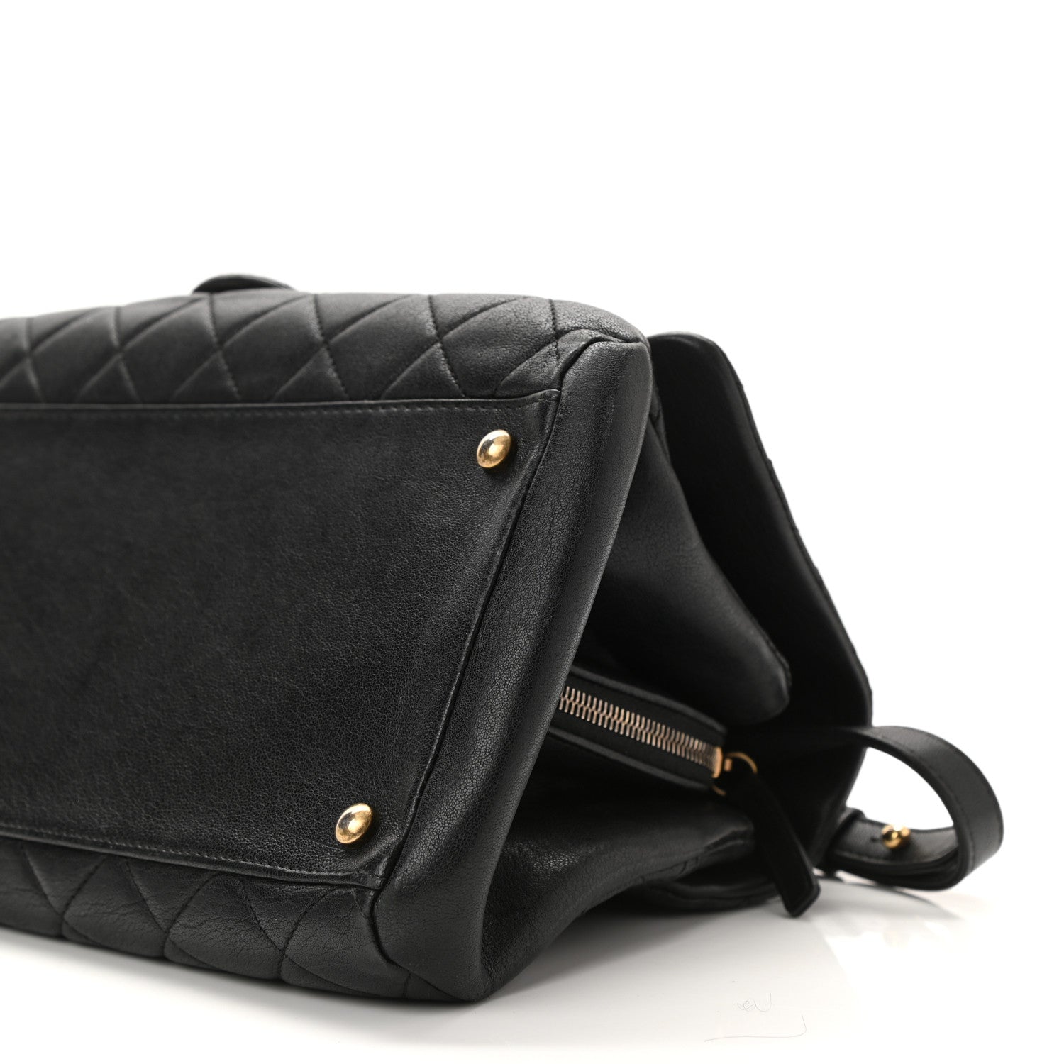 Chanel Shiny Sheepskin Quilted Large Trapezio Flap Black 10 of 10