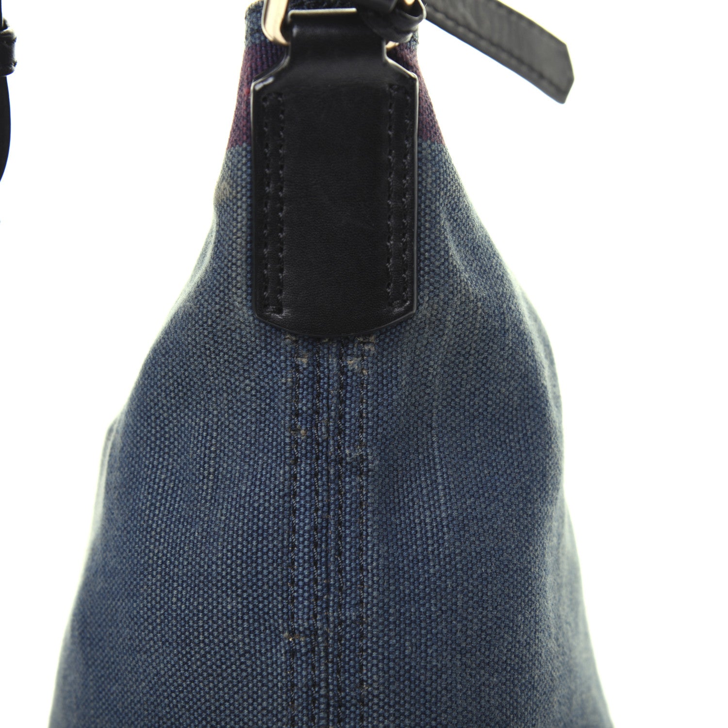 Burberry Overdyed Canvas Mega Check Mini Ashby Hobo Ultramarine Blue 15 of 23