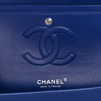 Chanel Caviar Quilted Medium Double Flap Blue 5 of 8