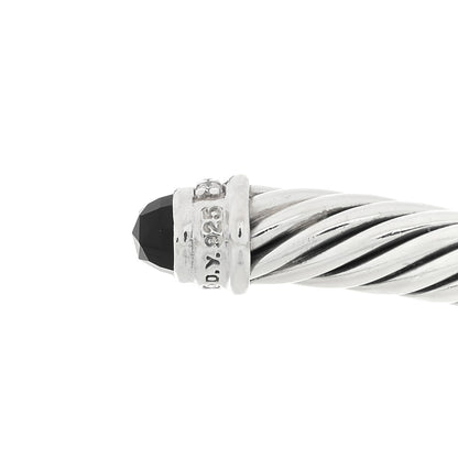 David Yurman Sterling Silver Diamond Black Onyx 5mm Cable Classics Bracelet 3 of 3