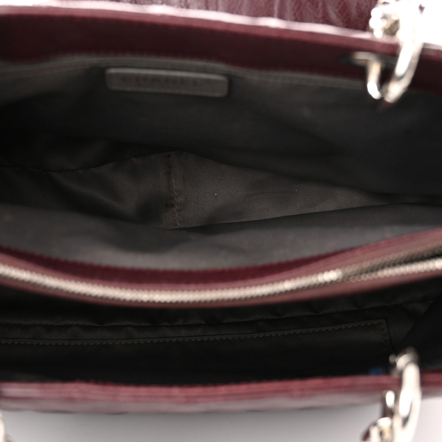 Caviar Quilted Grand Shopping Tote GST Burgundy