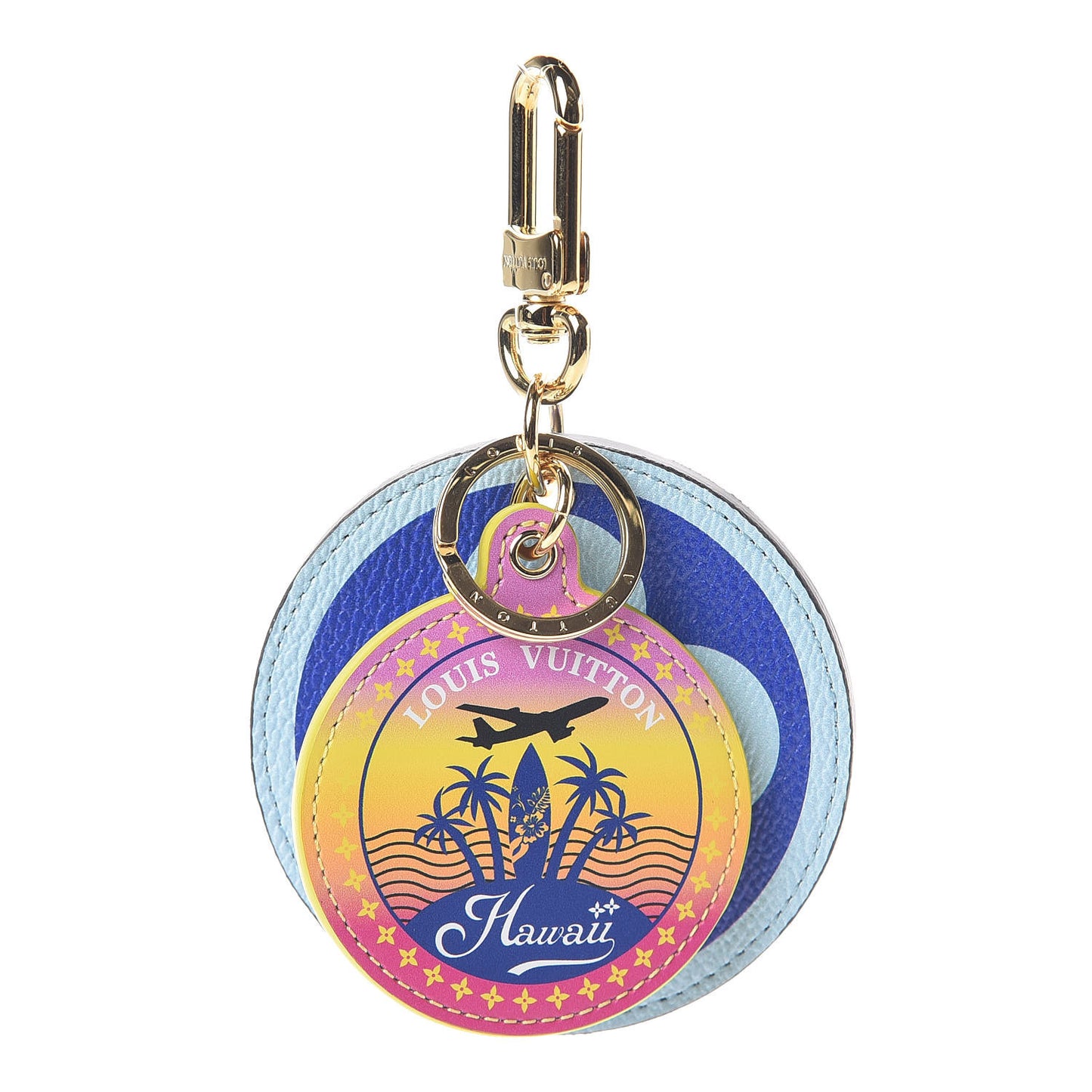 Monogram Giant Hawaii Bag Charm Key Holder Blue