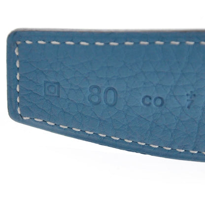 Hermes Reversible Belt Strap 80 Blue Jean and Black 4 of 6