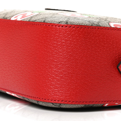Gucci GG Supreme Monogram Apple Small Retro Interlocking G Shoulder Bag Beige Multicolor Lobster Red 11 of 12