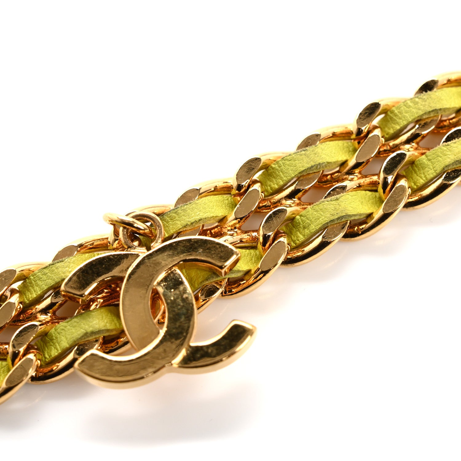 Chanel Lambskin CC Chain Belt Green Gold 7 of 7