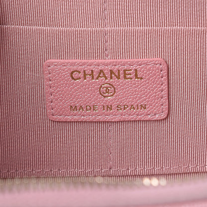 Chanel Iridescent Caviar Quilted Classic Pouch With Handle Rose Pink 6 of 12