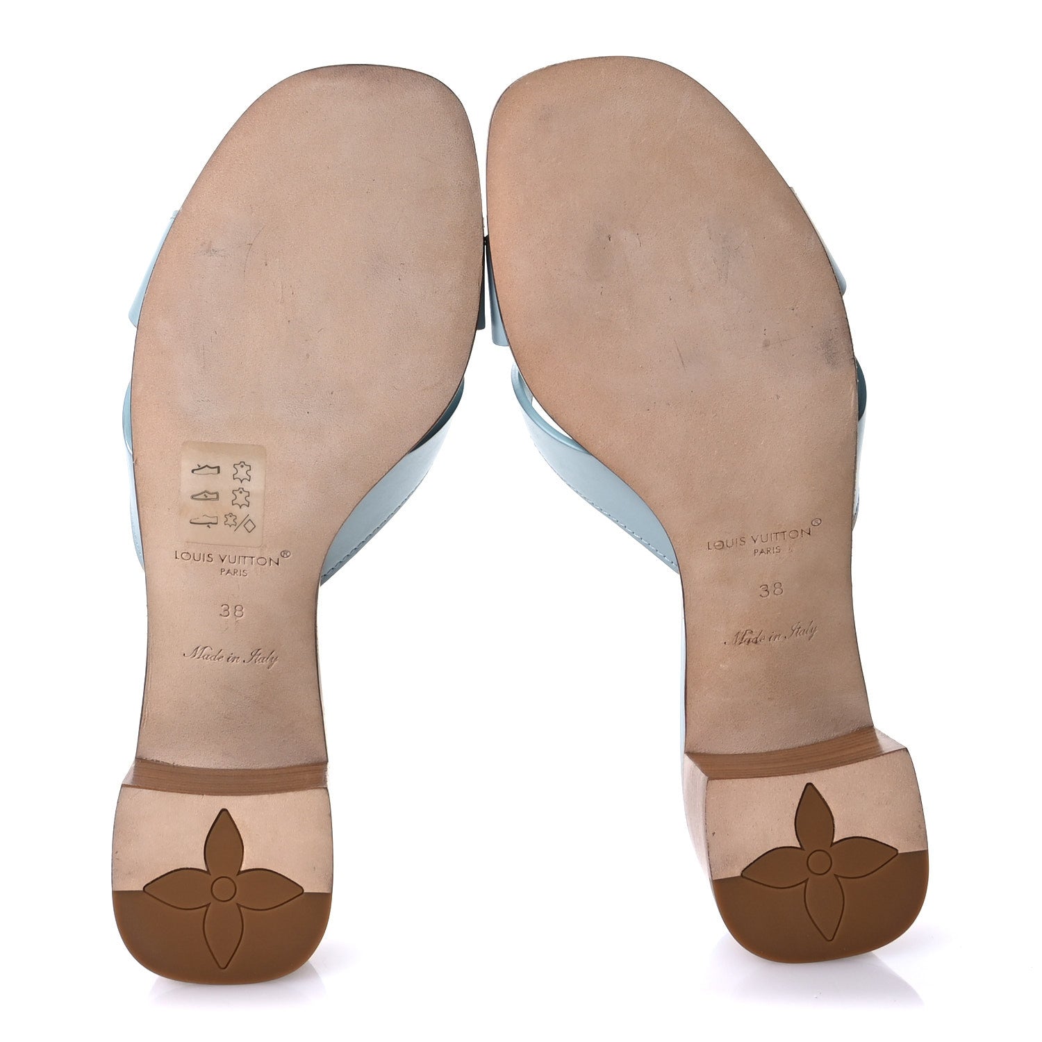 Louis Vuitton Calfskin LV Isola Mules 38 Teal 6 of 9
