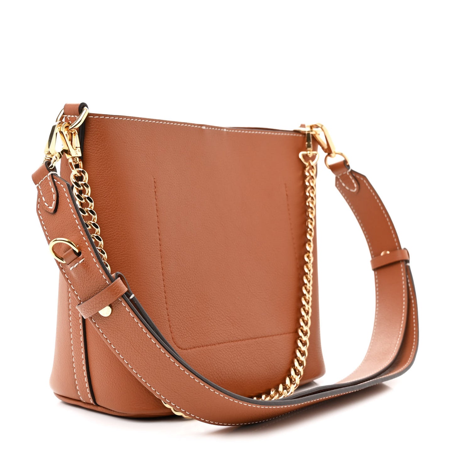 Calfskin Lock and Walk Bucket Cognac