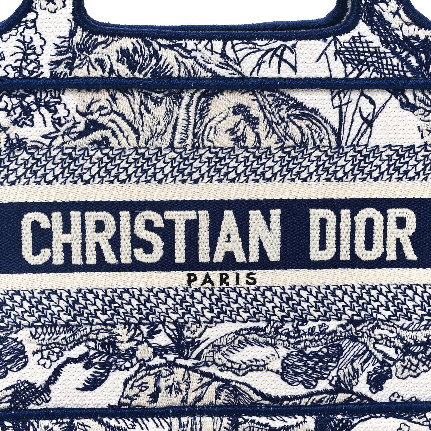Christian Dior Canvas Embroidered Mini Toile De Jouy Book Tote  Blue 8 of 12