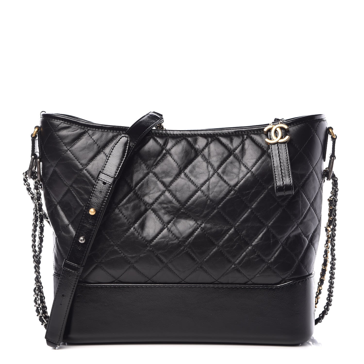 Chanel Aged Calfskin Quilted Large Gabrielle Hobo Black 1 of 10