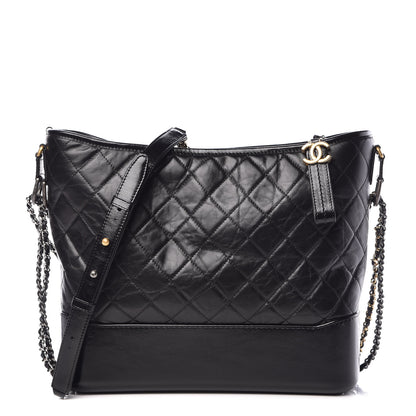 Chanel Aged Calfskin Quilted Large Gabrielle Hobo Black 1 of 10
