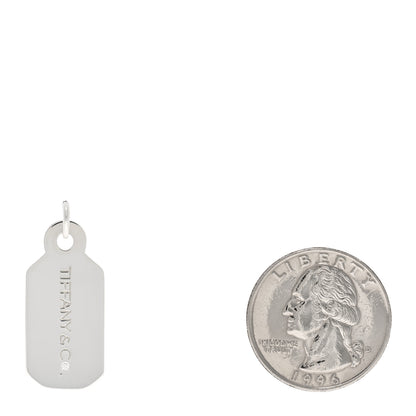 Tiffany Sterling Silver Diamond Logo Tag Charm 2 of 3