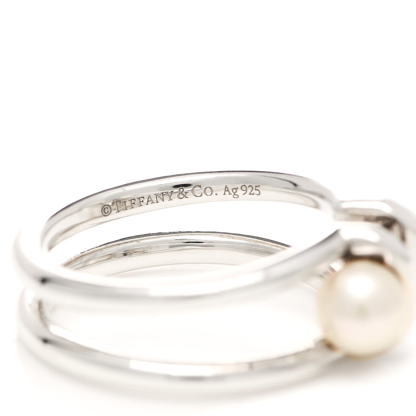 Sterling Silver Pearl HardWear Double Pearl Ring 54 7