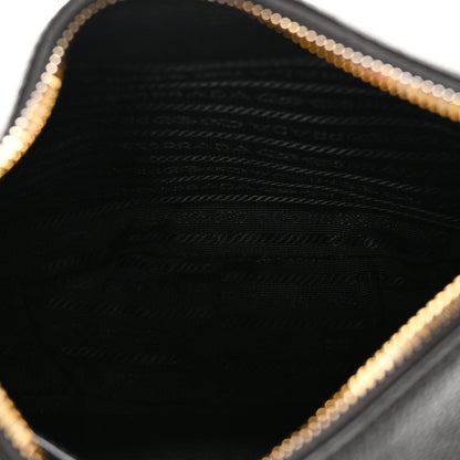 Prada Vitello Phenix Small Zippered Messenger Hobo Black 5 of 9