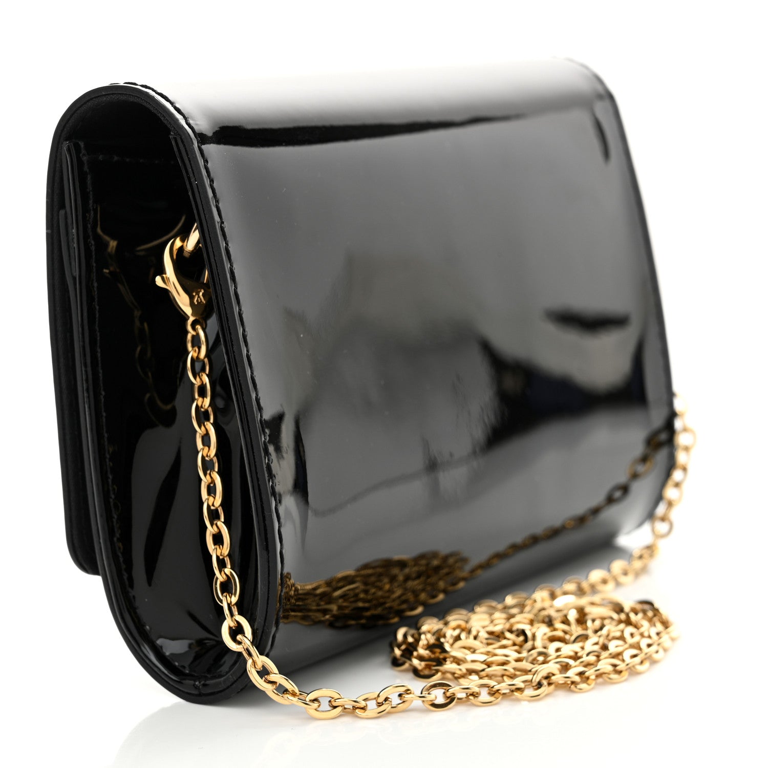 Louis Vuitton Patent Louise PM Chain Clutch Black 3 of 10