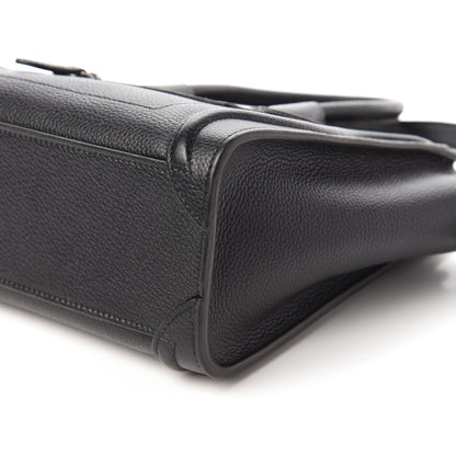 Celine Drummed Calfskin Nano Luggage Black 7 of 9