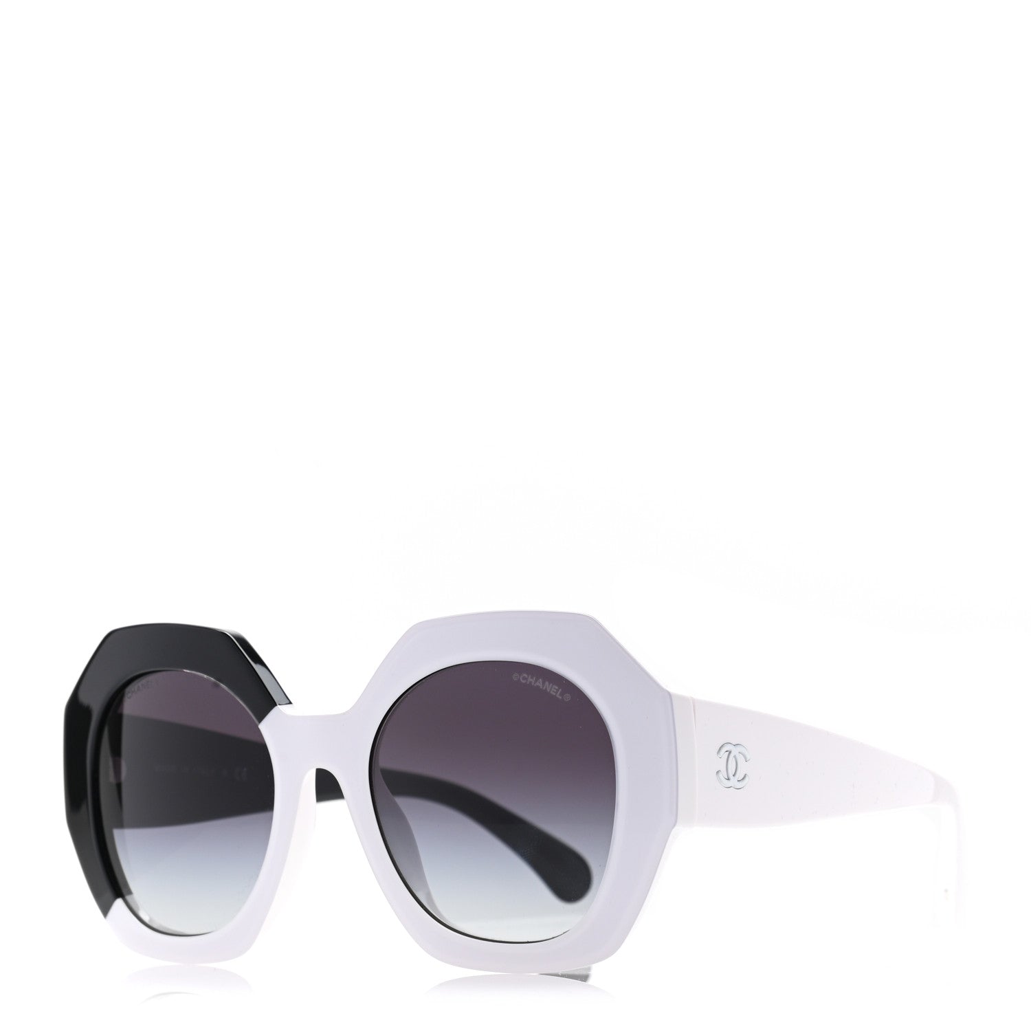 Chanel Acetate CC Sunglasses 9080-A White Black 1 of 8