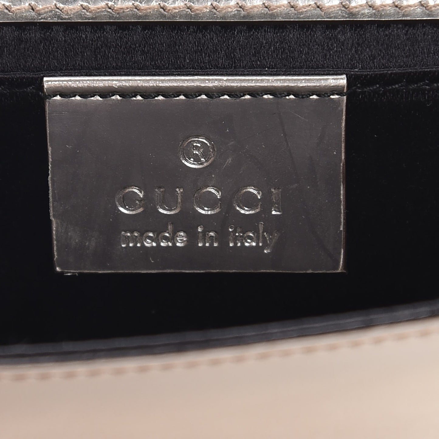 Metallic Patent Padlock Clutch Gold