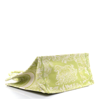 Christian Dior Canvas Embroidered Medium Dioriviera Toile De Jouy Book Tote D-Lite Green 3 of 11