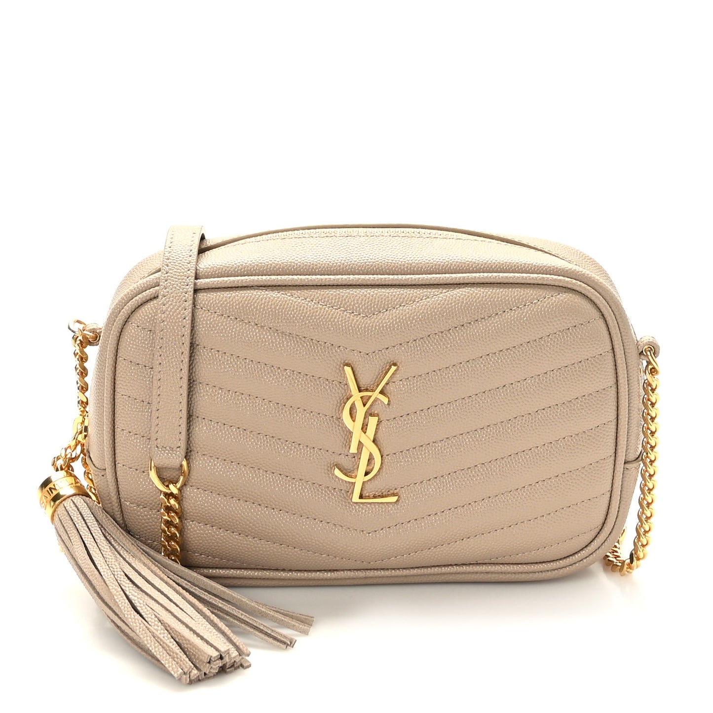 Grain De Poudre Matelasse Monogram Mini Lou Camera Bag Dark Beige