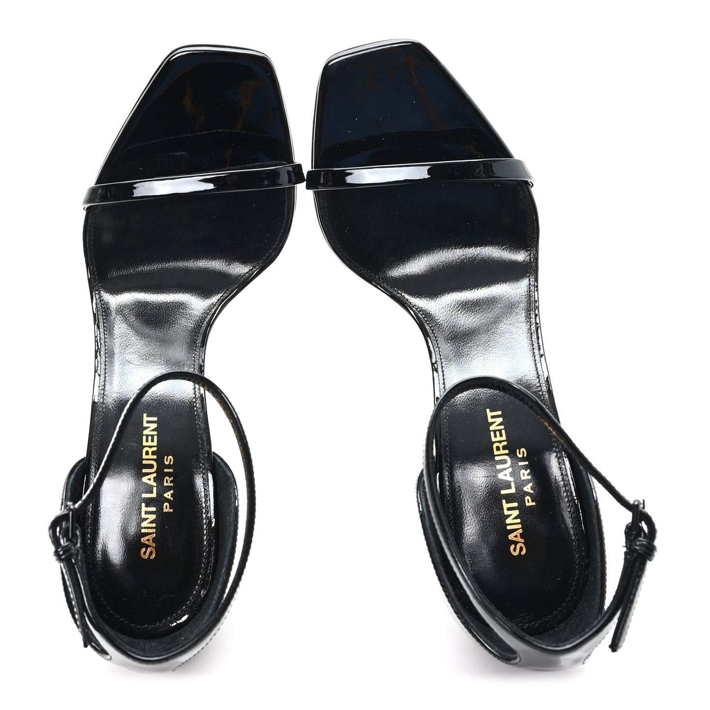 Patent Calfskin Opyum 110 Sandals 38.5 Black