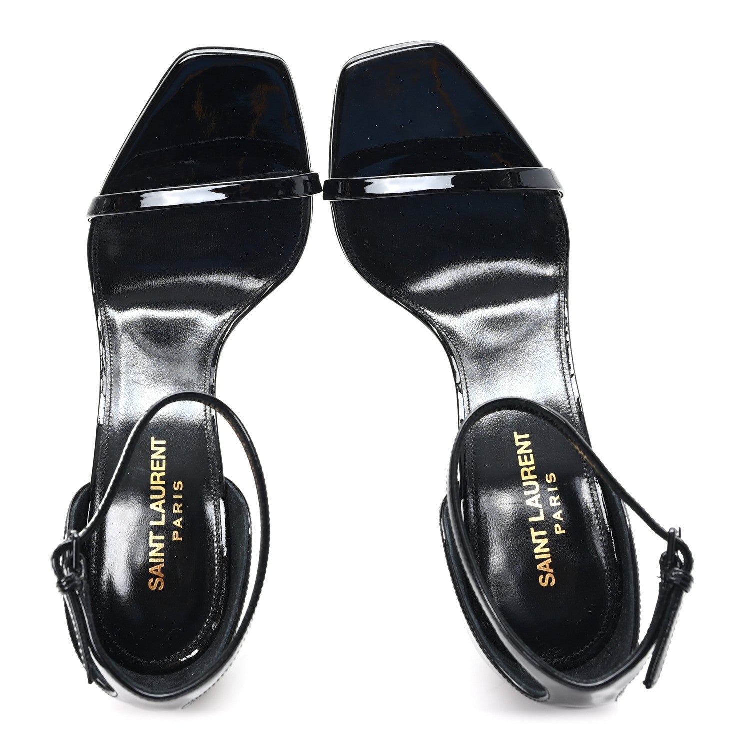 Saint Laurent Patent Calfskin Opyum 110 Sandals 38.5 Black 2 of 10