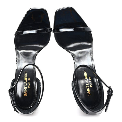 Saint Laurent Patent Calfskin Opyum 110 Sandals 38.5 Black 2 of 10
