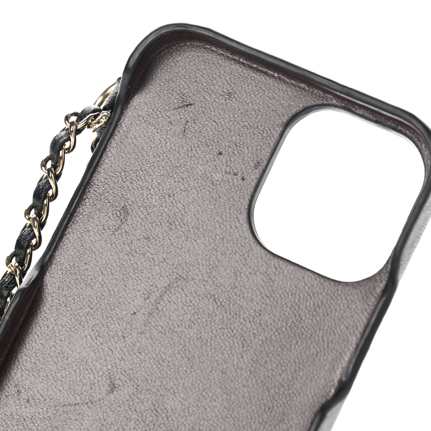 Chanel Lambskin Quilted Pearl Crush iPhone XII Pro Holder With Chain Black 8 of 9
